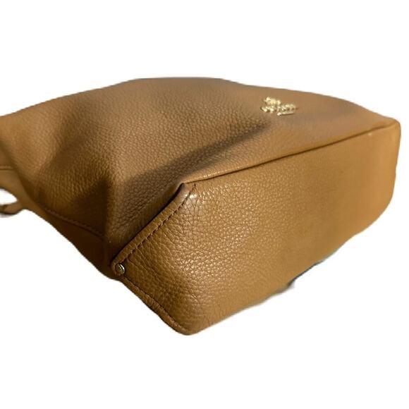 Coach 2Way Bag Abby Duffle Cognac Goldtone F31507 Leather Hobo + Crossbody Strap - Picture 3 of 15